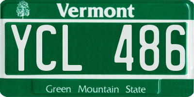 VT license plate YCL486