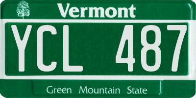 VT license plate YCL487