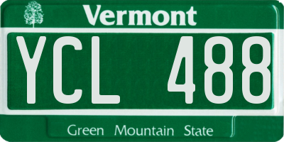 VT license plate YCL488