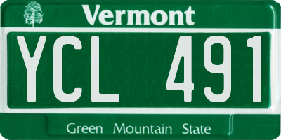 VT license plate YCL491