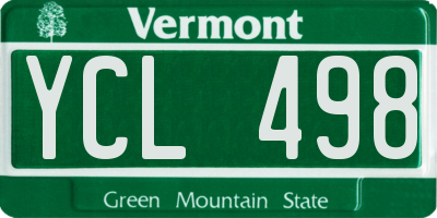 VT license plate YCL498