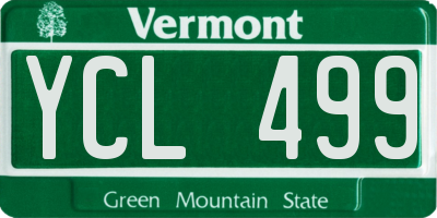 VT license plate YCL499