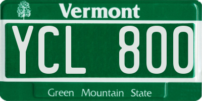 VT license plate YCL800