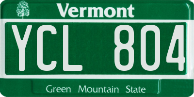 VT license plate YCL804