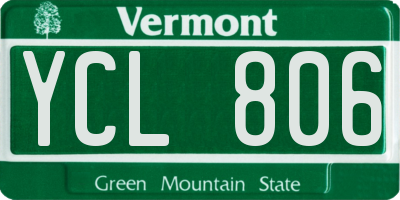 VT license plate YCL806