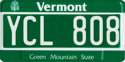 VT license plate YCL808