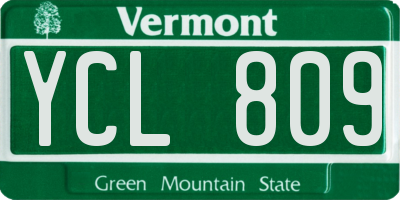 VT license plate YCL809