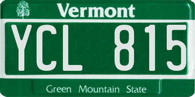 VT license plate YCL815