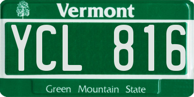 VT license plate YCL816