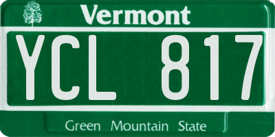 VT license plate YCL817