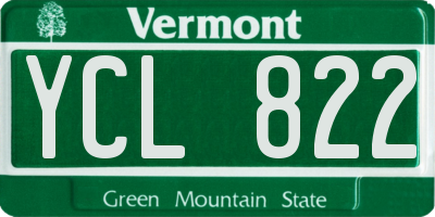 VT license plate YCL822