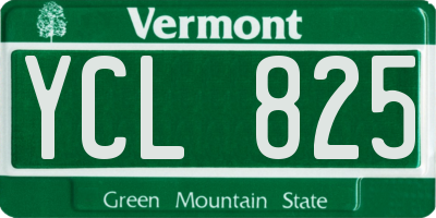 VT license plate YCL825
