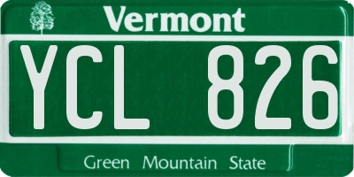 VT license plate YCL826