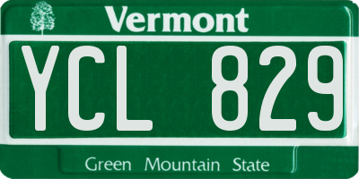 VT license plate YCL829