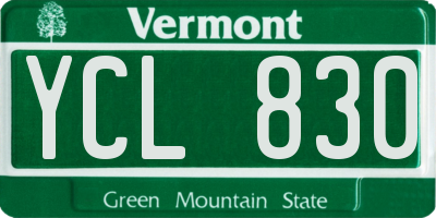 VT license plate YCL830