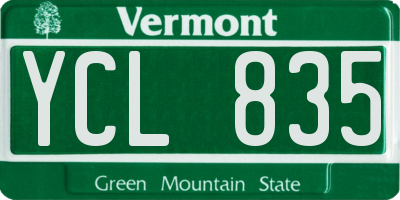 VT license plate YCL835