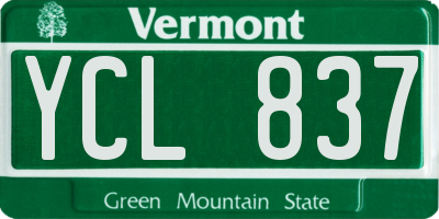 VT license plate YCL837