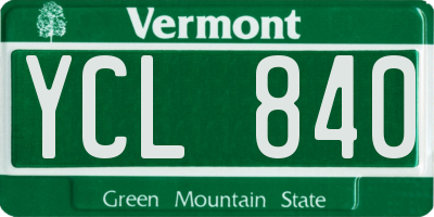 VT license plate YCL840