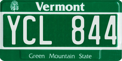 VT license plate YCL844