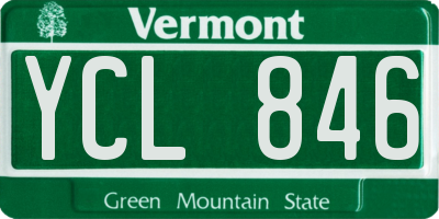 VT license plate YCL846