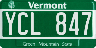VT license plate YCL847