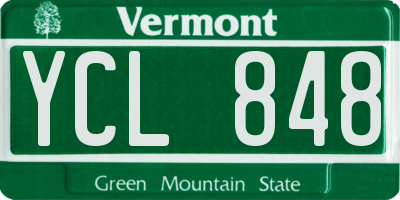 VT license plate YCL848
