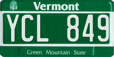 VT license plate YCL849