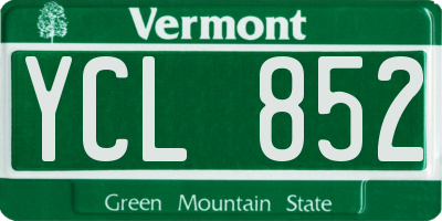 VT license plate YCL852