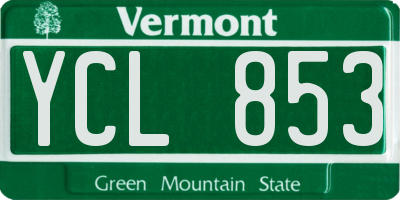 VT license plate YCL853
