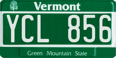 VT license plate YCL856