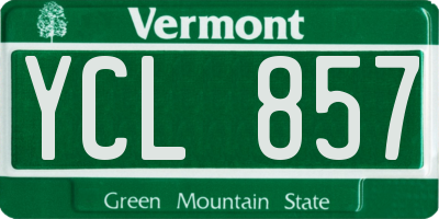 VT license plate YCL857