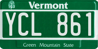 VT license plate YCL861