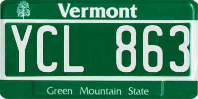 VT license plate YCL863