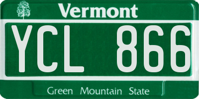 VT license plate YCL866