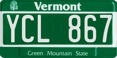 VT license plate YCL867