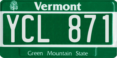 VT license plate YCL871