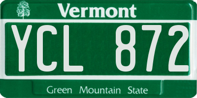 VT license plate YCL872