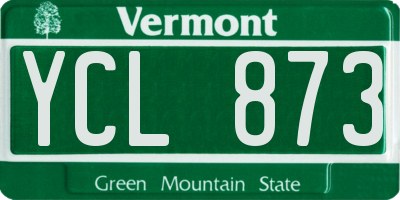 VT license plate YCL873