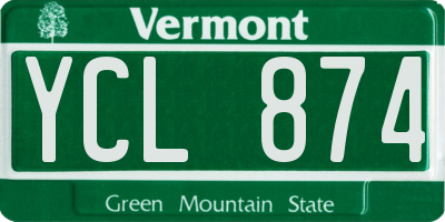 VT license plate YCL874