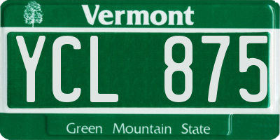VT license plate YCL875