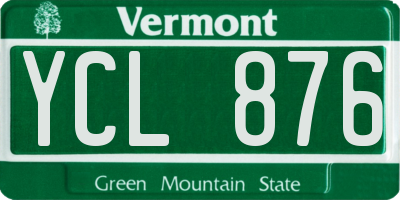 VT license plate YCL876