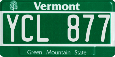 VT license plate YCL877