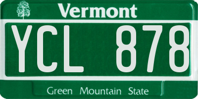 VT license plate YCL878