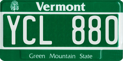 VT license plate YCL880