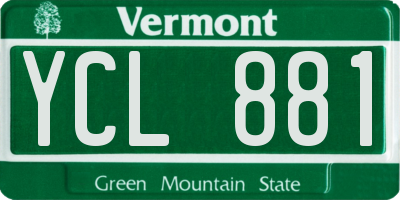 VT license plate YCL881