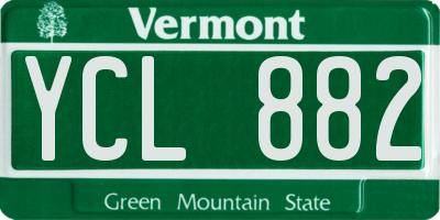 VT license plate YCL882