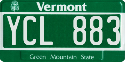 VT license plate YCL883