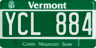 VT license plate YCL884