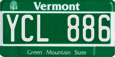 VT license plate YCL886