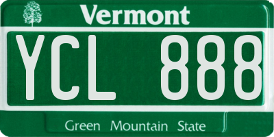 VT license plate YCL888
